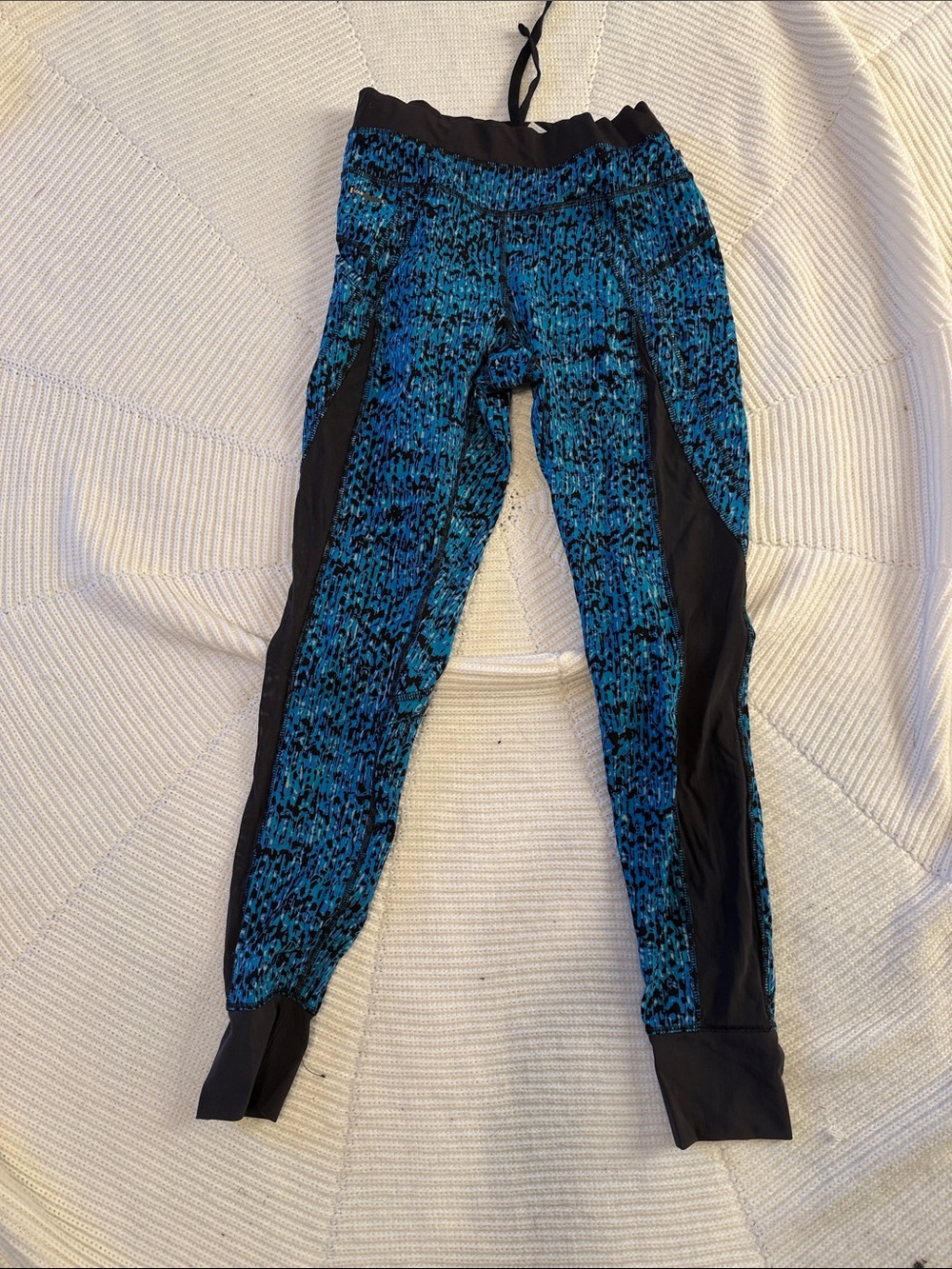 Lole Blue and Black Girls' Patterned Athletic Leggings